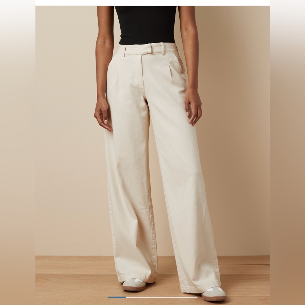 American Eagle Outfitters Cream Wide-Leg Pants